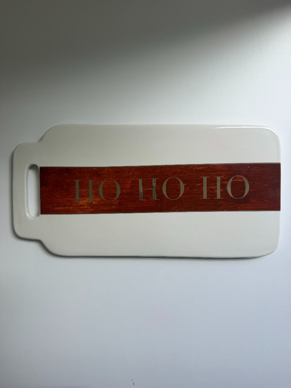 Threshold "Ho Ho Ho" Ceramic Christmas Holiday Charcuterie Cheese Serving Plate